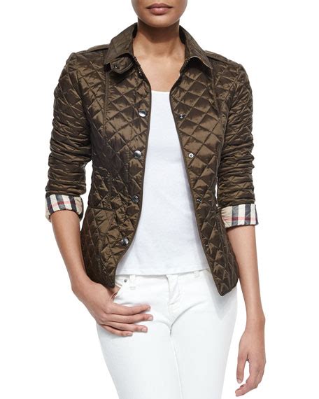 burberry brit diamond quilted jacket olive|burberry diamond quilted jacket sale.